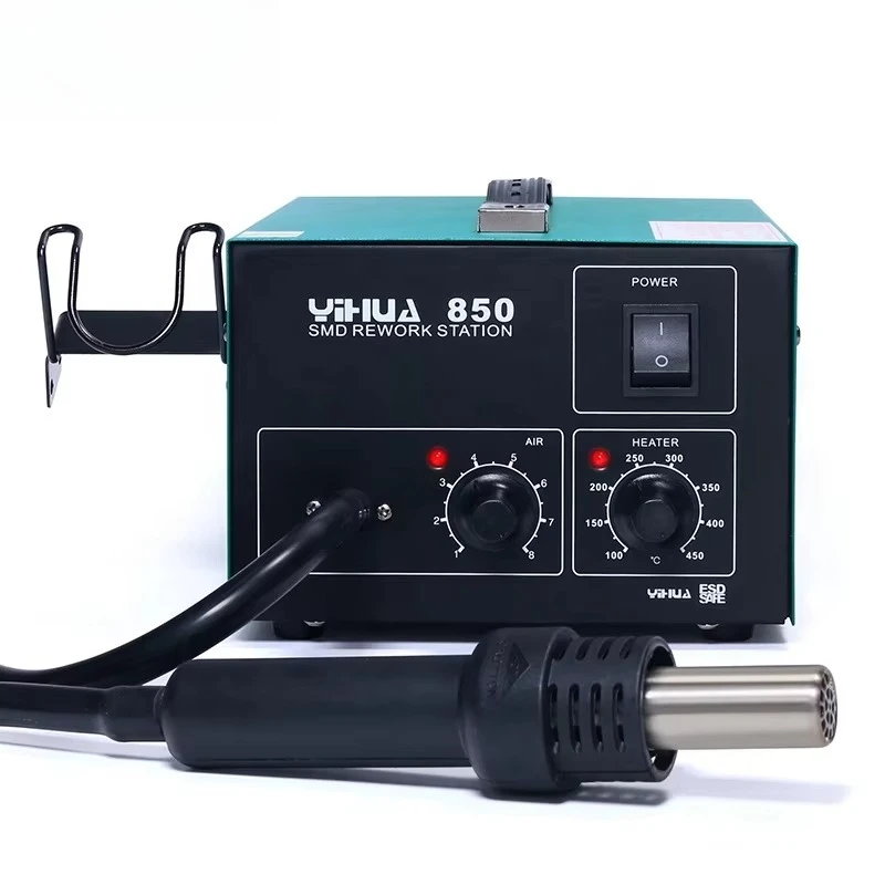 850 SMD Rework Station 3-Nozzle Lead-Free Hot Air Soldering Heat Gun Construction New Used Include PLC Pump Motor