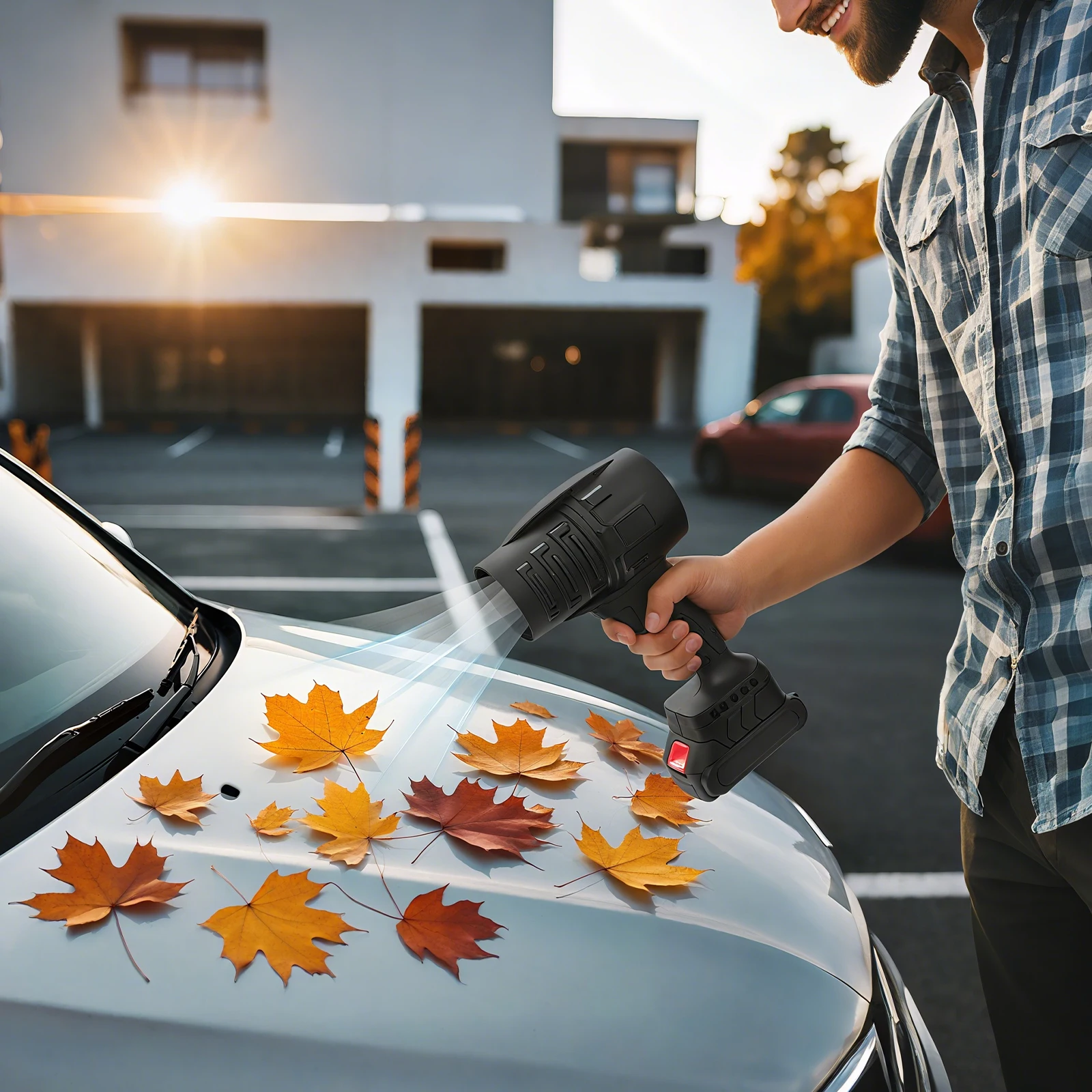

Современная воздуходувка для листьев мощностью 550 Вт Компактная воздуходувка для листьев с аккумуляторами и зарядным устройством Ручная беспроводная воздуходувка для листьев