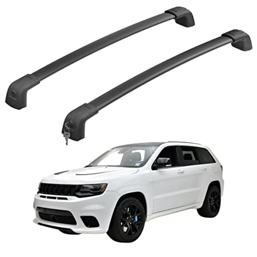 

Roof Rack Cross Bars Compatible with Jeep Grand Cherokee Altitude SRT Trackhawk 2011-2022 with Black Aluminum Roof Rails Crossb