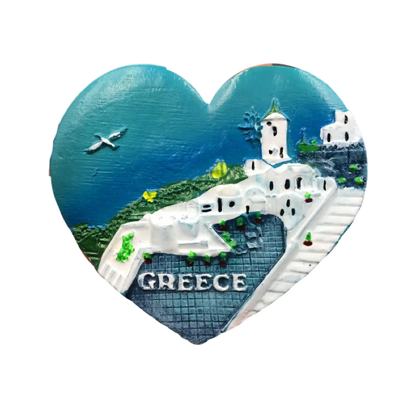 3D Resin Fridge Stickers Athens Greece Travel Souvenirs Santorini Kos Island Election Temple Refrigerator Magnet