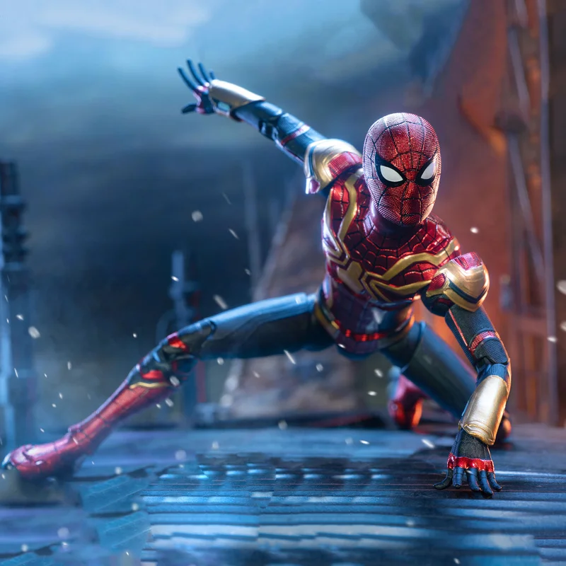 

Комиксы Marvel, красное золото, Человек-паук, 7 дюймов, Мстители, черное золото, яд, украшения ручной работы, могут играть, подарки для мальчиков