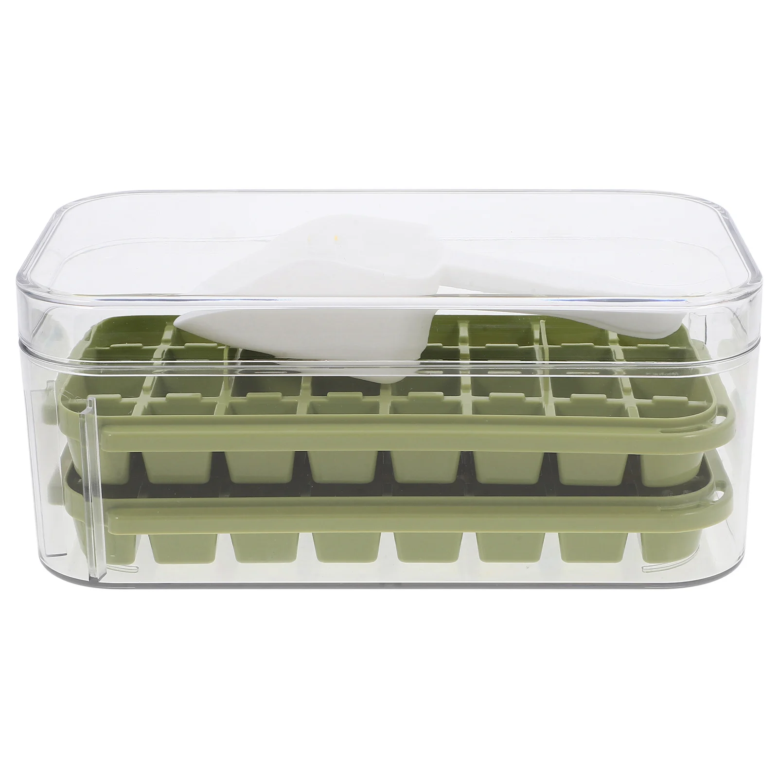 

1 комплект многоразовой формы для кубиков с ящиком для хранения, легкосъемная штабелируемая конструкция для изготовления льдогенераторов своими руками, лоток для морозильной камеры