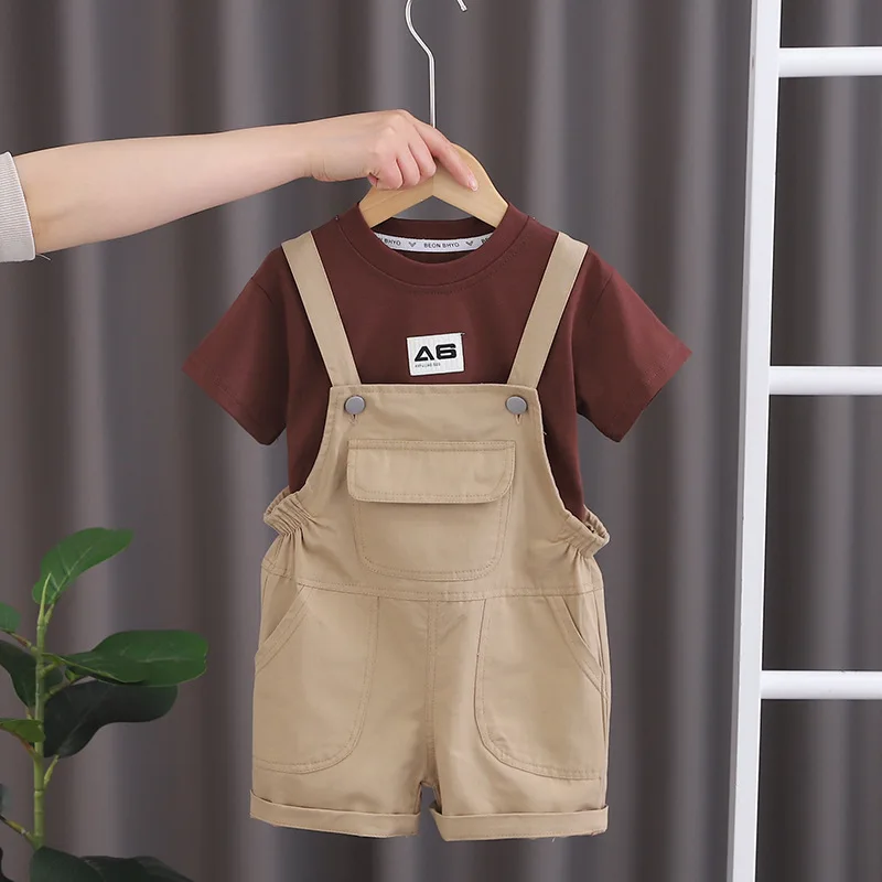 

Toddler Suit 2024 Summer Korean Baby Boy 12 to 18 Months Clothes Casual Short Sleeve T-shirts and Shorts Boys Boutique Clothing