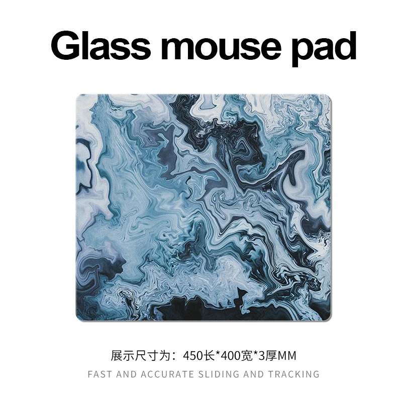 Artistic Line Art Glass Mouse Pad XXL Hard Tempered Surface for FPS Gaming & eSports, Photovoltaic Ultra-Smooth Gaming Desk Mat