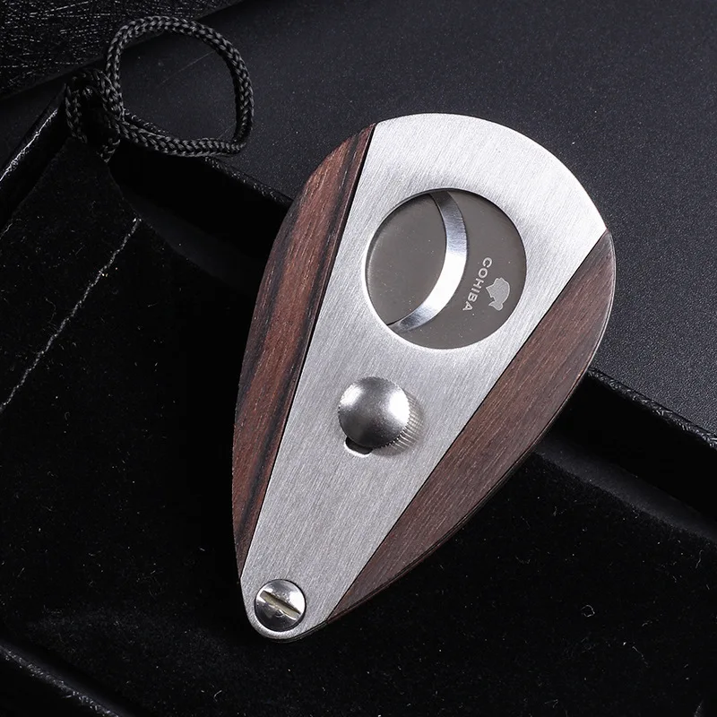 Sandalwood Stainless Steel Cigar Cutter Cigar Scissors Cigar Knife Sharp Blade Cigar Knife Guillotine Smoking Cigar Tool Gift