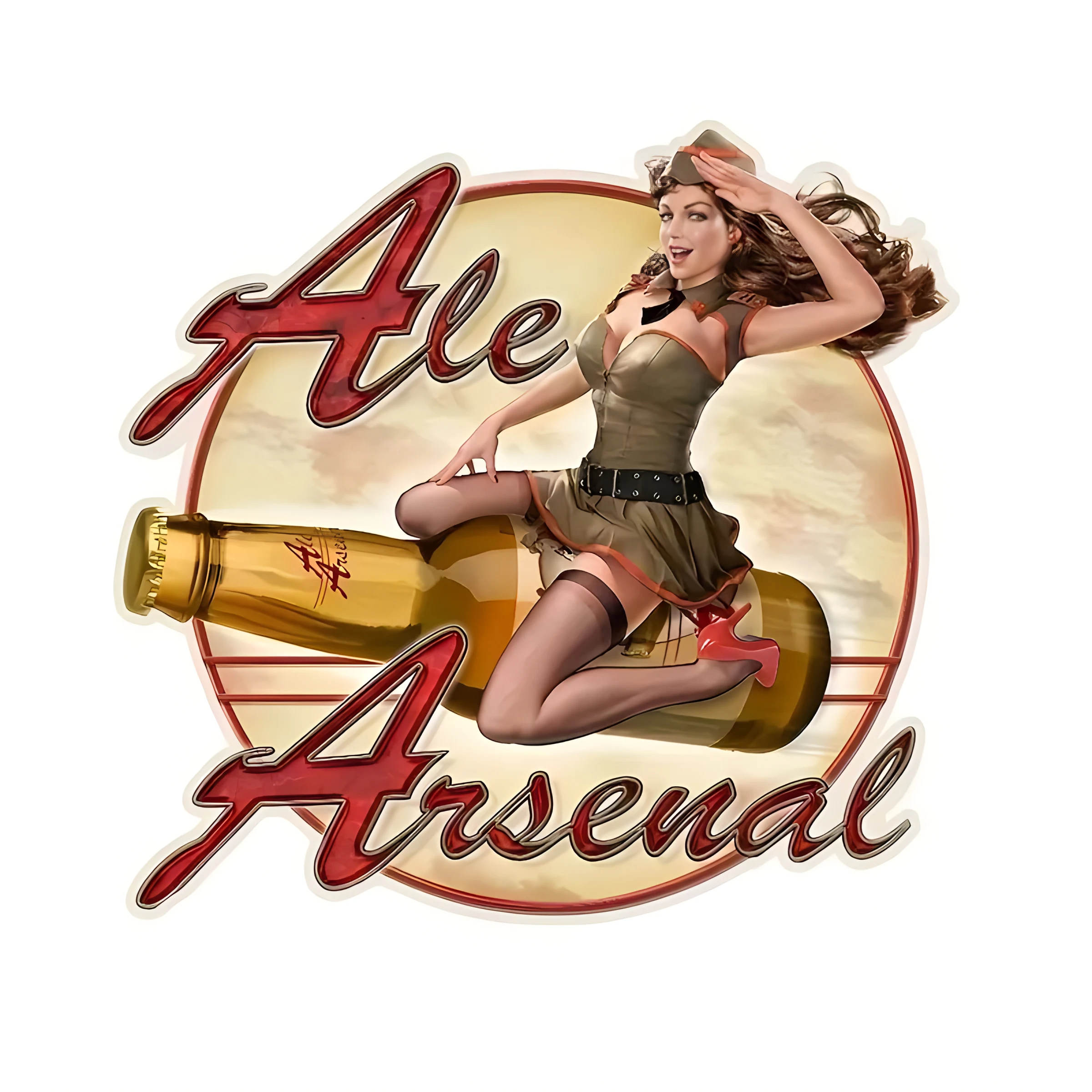 Ale Arsenal Pin Up Girl Beer Flying Motorcycle Car Scratch Cover Sticker Body Scratch Cover Sticker Bumper Waterproof