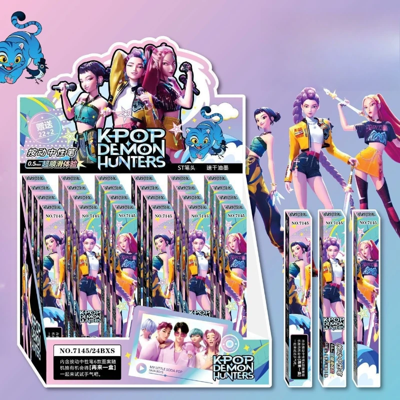 Kpop DDemonHunter ブラインドボックス漫画風0.5mmプレス式中性ペン筆記用具学校事務用品子供用学用品