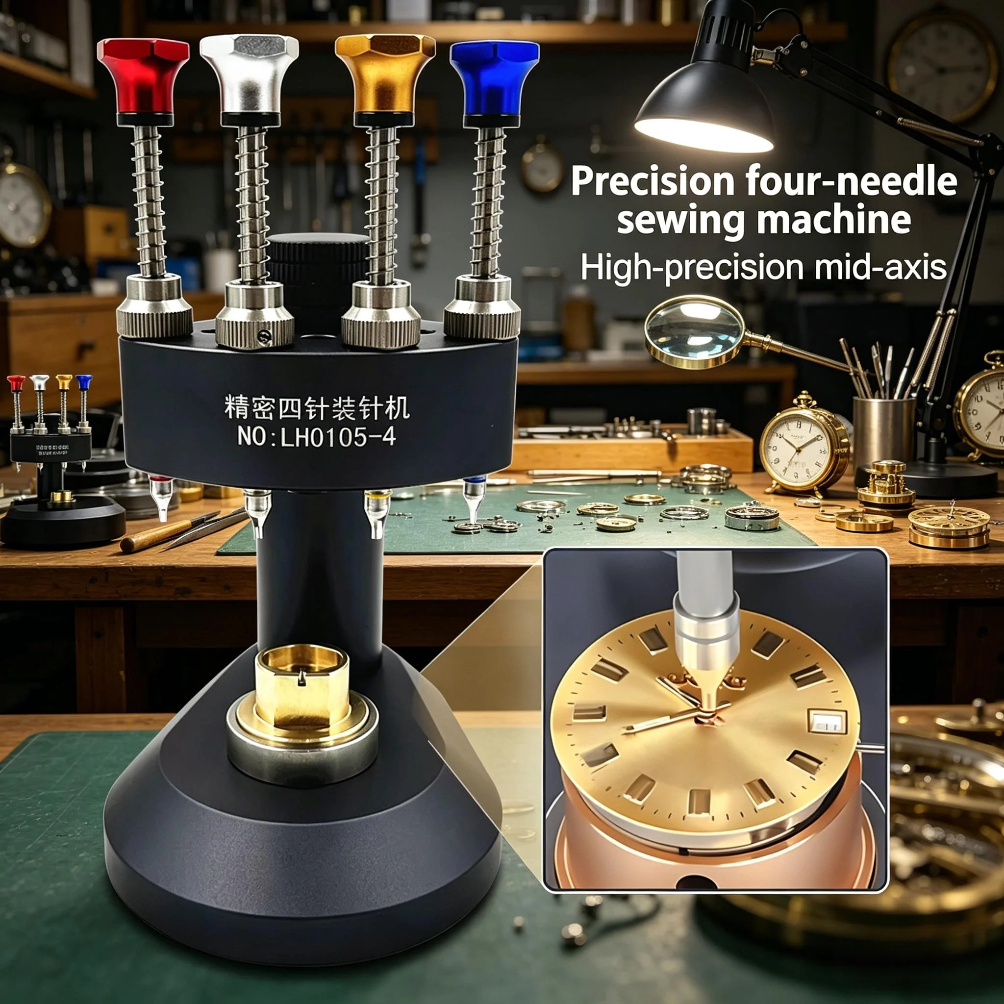 Precision Manual Watch Hand Presser 4 Needles Design Professional Watchmaker Tool For Mechanical Quartz Watch Repair Replacement