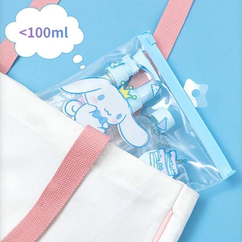 Sanrio Kawaii Cinnamoroll Split Bottle Set Kuromi Anime Cartoon Girls Travel Portable Lotion Spray Face Cream Sub Bottling Set