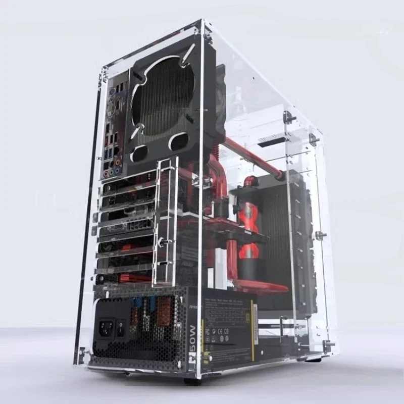 

Собственный компьютер своими руками, корпус из оргстекла/акрила, полностью прозрачный, с возможностью персонализации, вертикальный ATX.