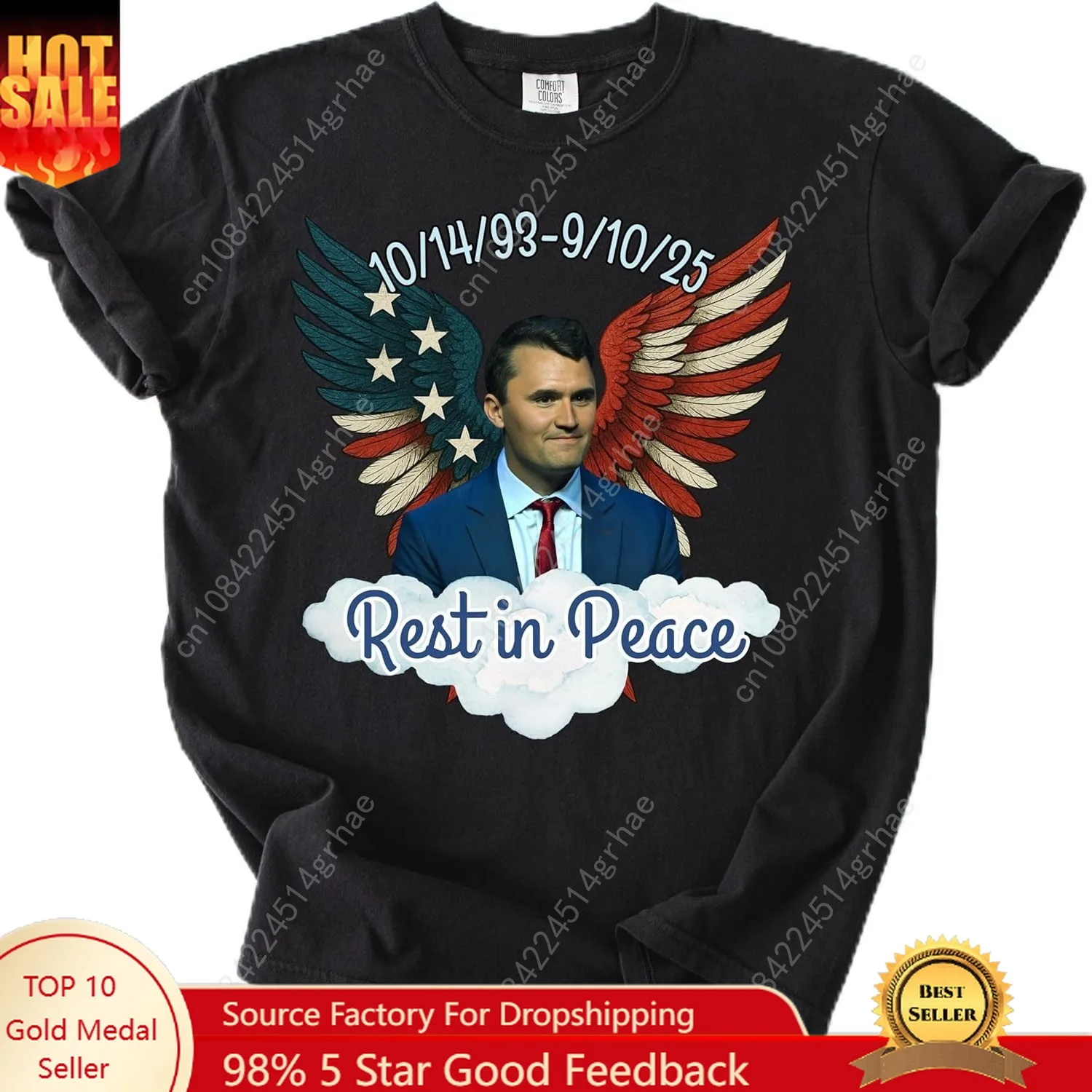 

Rest in Peace Charlie Kirk T-Shirt - Support American Values - No One Should Die Political Opinion Comfort Colors Shirt Multi