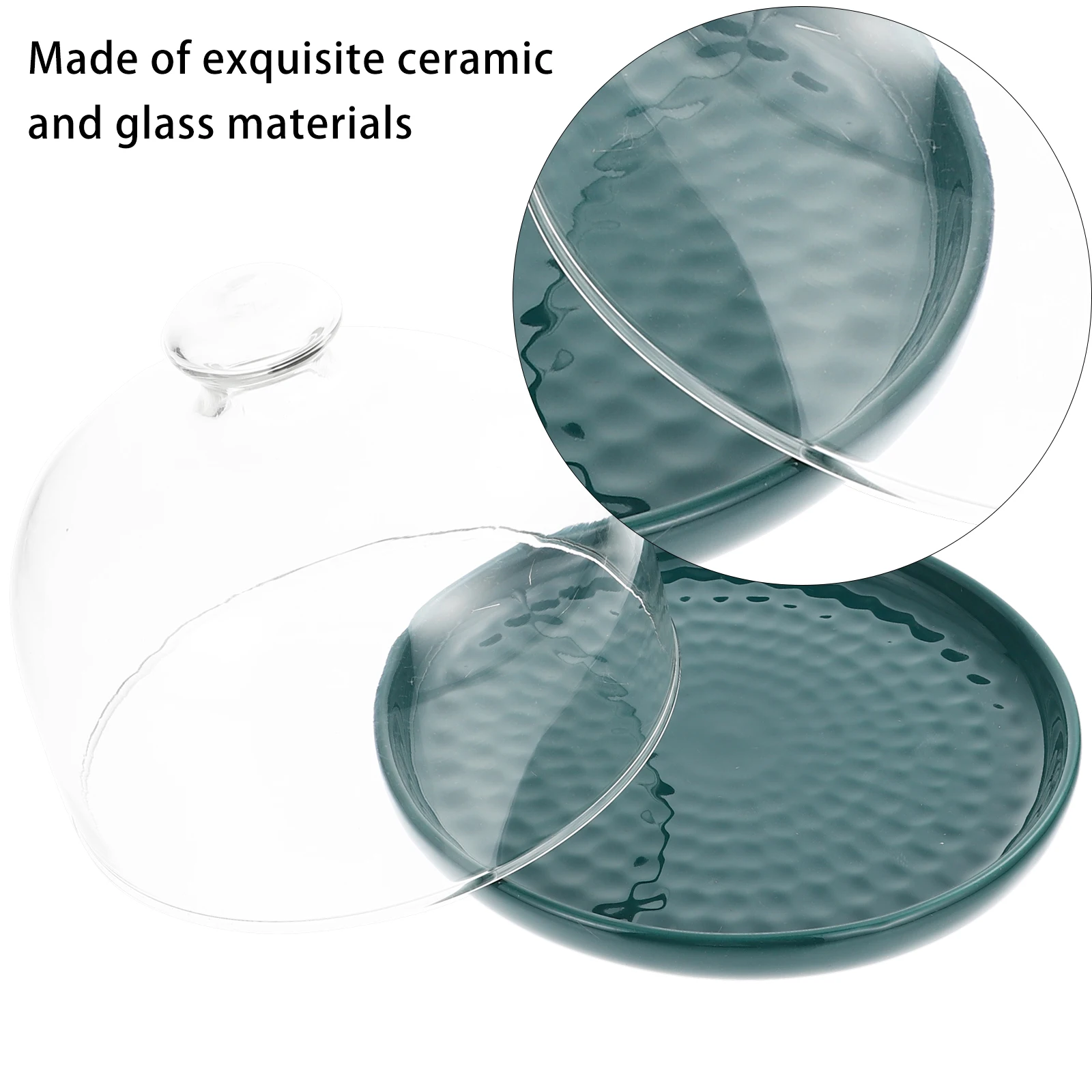 

1Set Cake Dessert Plate Nordic Style Glass Cover Bread Tray Food Holder Party Display Tray Storage Plate for Cafe