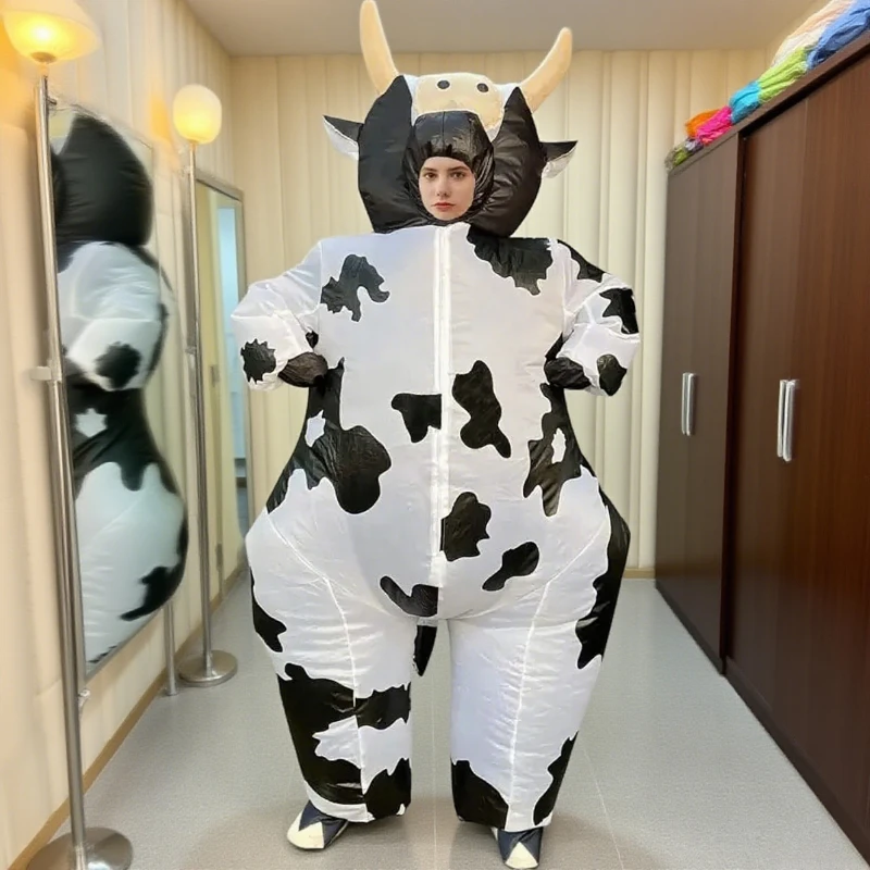 

Cow inflatable costume Halloween cartoon animal dress up set cosplay party Halloween Christmas carnival parade decoration props