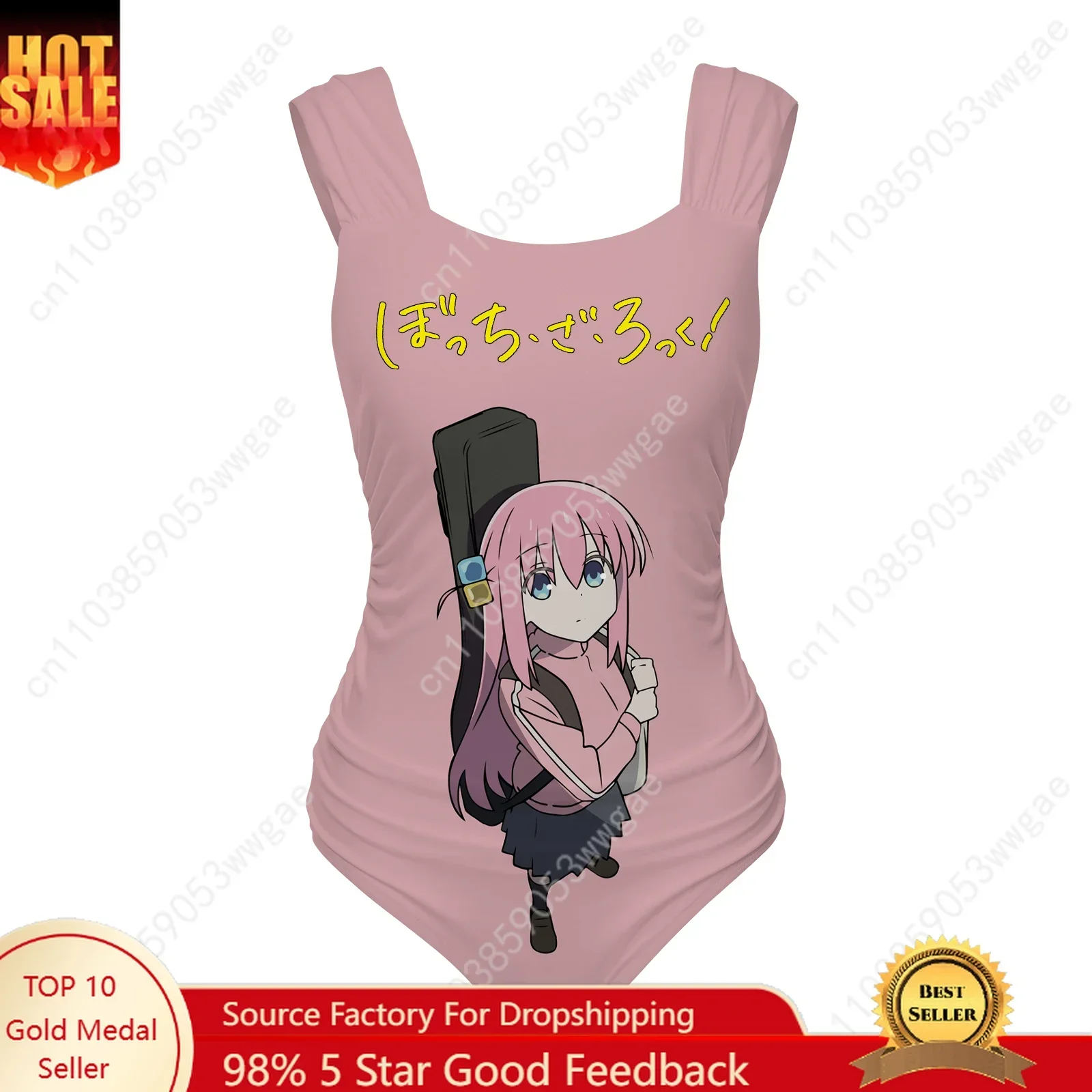 Bocchi the Rock One Piece Swimsuits Wide Strap Womens Bathing Suit Personalized Swimwear Beach Sexy Bikini Customized Beachwears