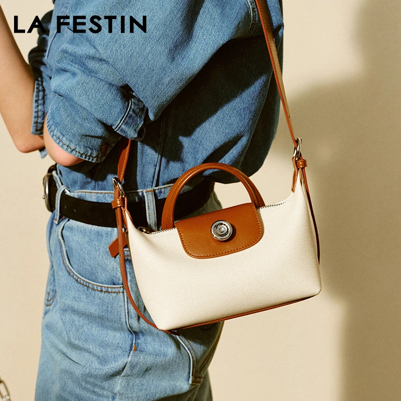 LA FESTIN Original 2024 New Handbag Women\'s Bag Leather Shoulder Crossbody Bag Portable Bag Luxury Brand Bag