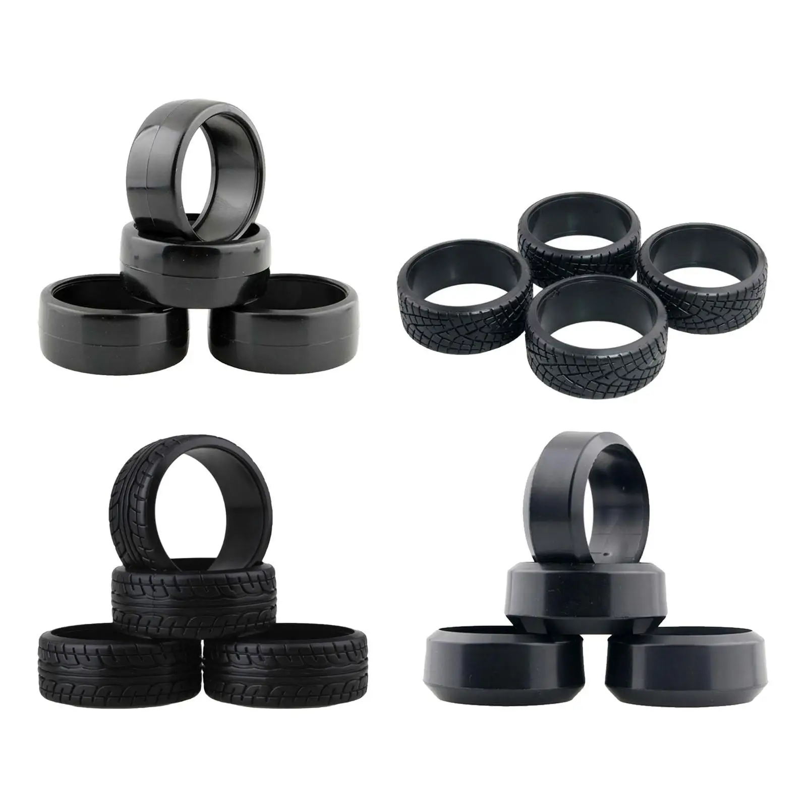 Pack of 4 1/10 RC Drifting Tires Lightweight for HPI 94123 94103 Drifts Car