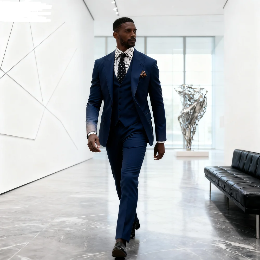 

Roxo Intelligent Casual Lapel Tuxedo for Men Slim Fit Solid Smoking Boys Suit Men's Tuxedo Trajes Para Hombre Herran Anzug