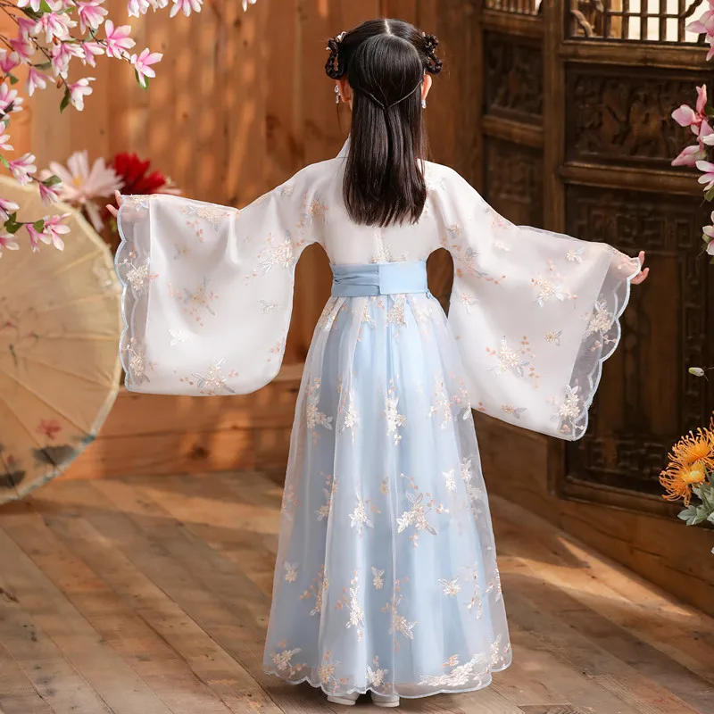 Hanfu Girl Summer Children's Clothing Kids Fairy Tang Costume Princess Dress Robe Fille Outfit Baby Vestidos Girls Party Dresses