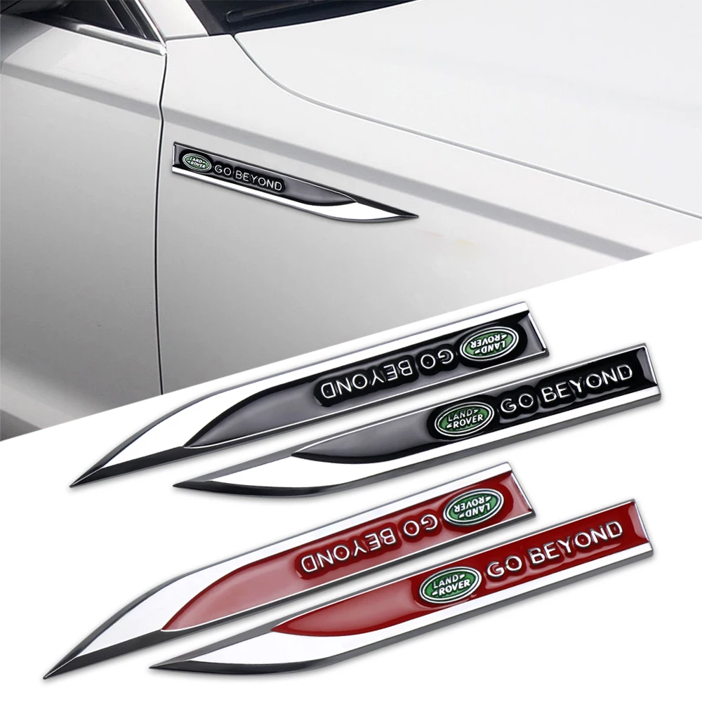 2PCS Metal Car Badge Fender Side Body Decoration Sticker For Land Rover Defender Discovery 2 3 4 Freelander 2 Range Rover Evoque