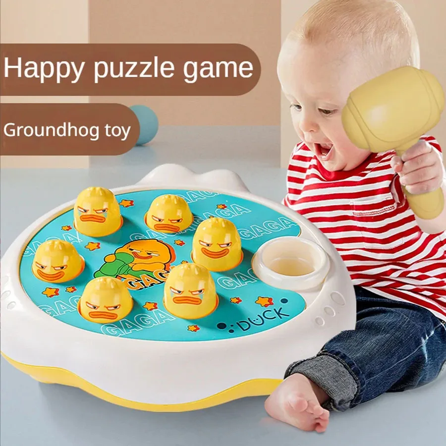 Duck/Frog/Pig Baby Toy Montessori Learning Game Educational Puzzle Gift for 12 24 Months Toddler Boy/Girl with Hammer