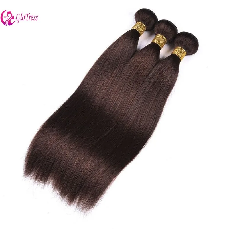 Straight Bundles Human Hair Dark Brown Wig 1/3/6/9 PC 8-26 Inch 100g/Bundle Brazilian Virgin #2 Color Weave Hair for Black Women