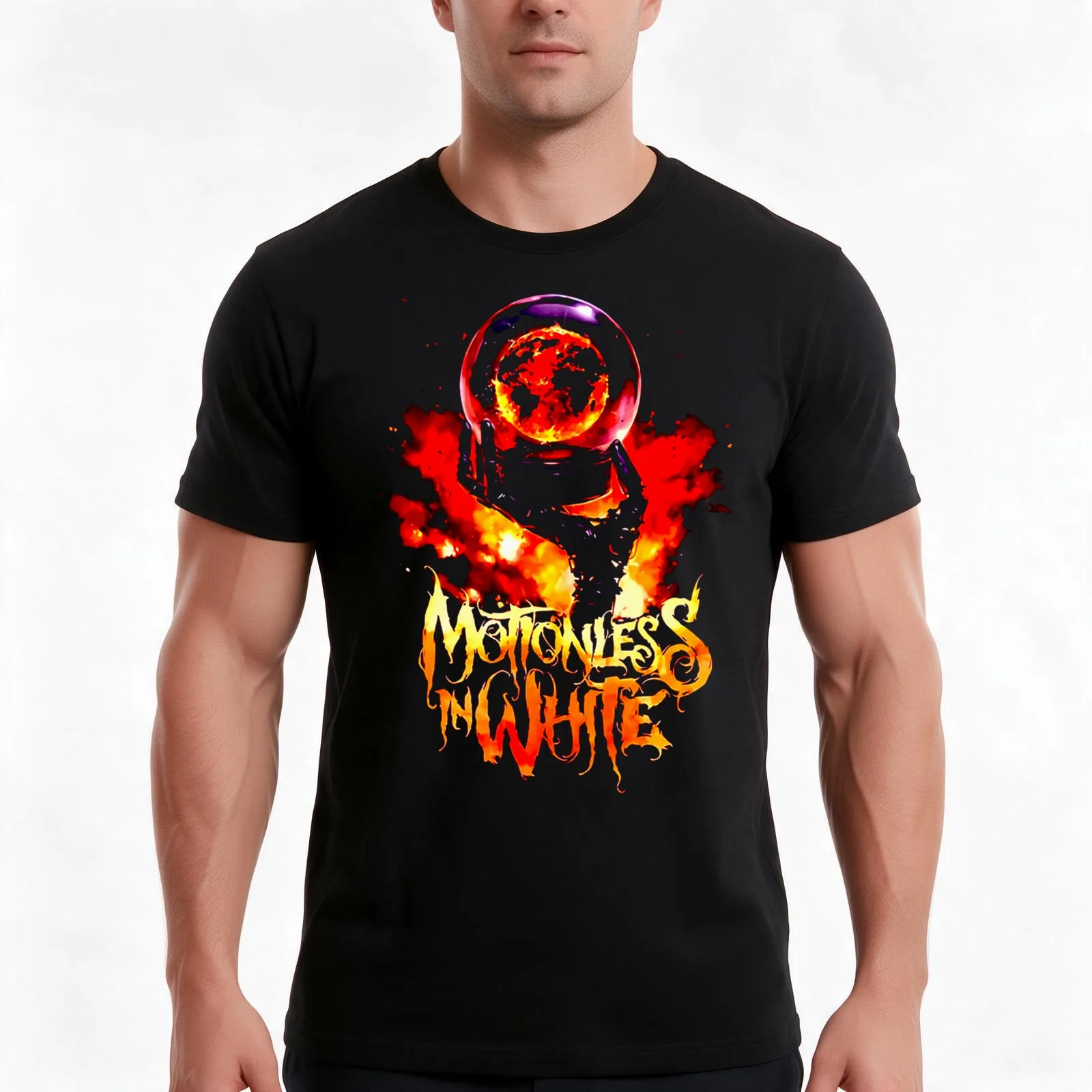 Motionless In White Evil Music Band Gift Men T-Shirt Summer Casual Cotton Tee Oversized Streetwear Tops Vintage Graphic Print