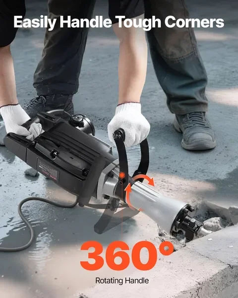 Elektrischer Presslufthammer 2800 W, 1200 BPM Betonbrecher mit 3 Meißeln, Tonspaten, Koffer und Handschuhen