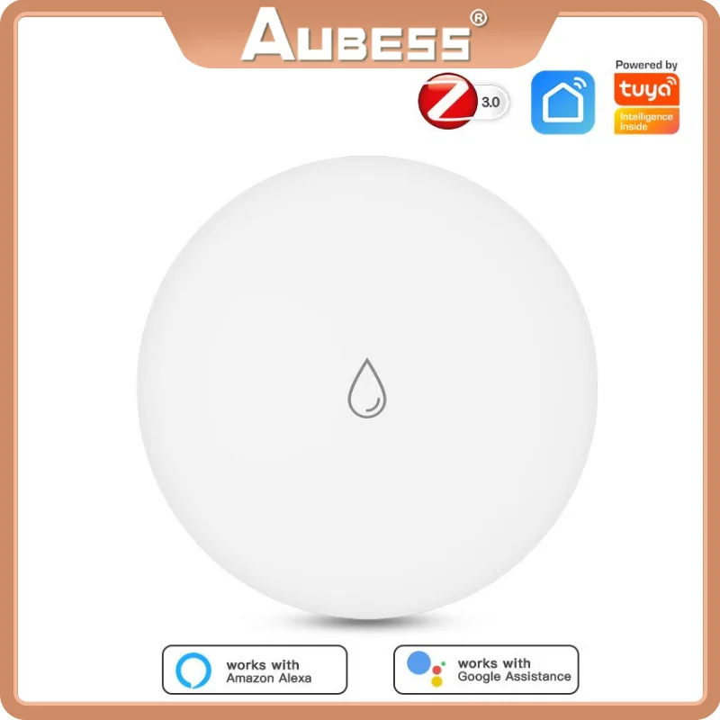 Detector de fugas de agua Tuya ZigBee 3,0, Sensor de inundación, alarma de aplicación de hogar inteligente, monitoreo remoto, funciona con Alexa,