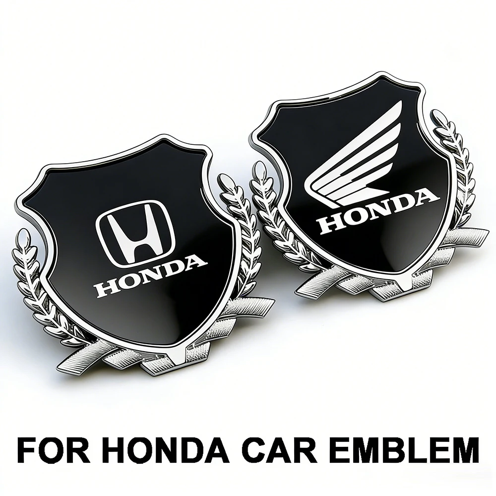 Pegatinas Metálicas con Emblema Honda, Calcomanías con Diseño de Espiga de Trigo, Accesorios Decorativos Exteriores, para Todos los Modelos de Autos y Motocicletas Honda