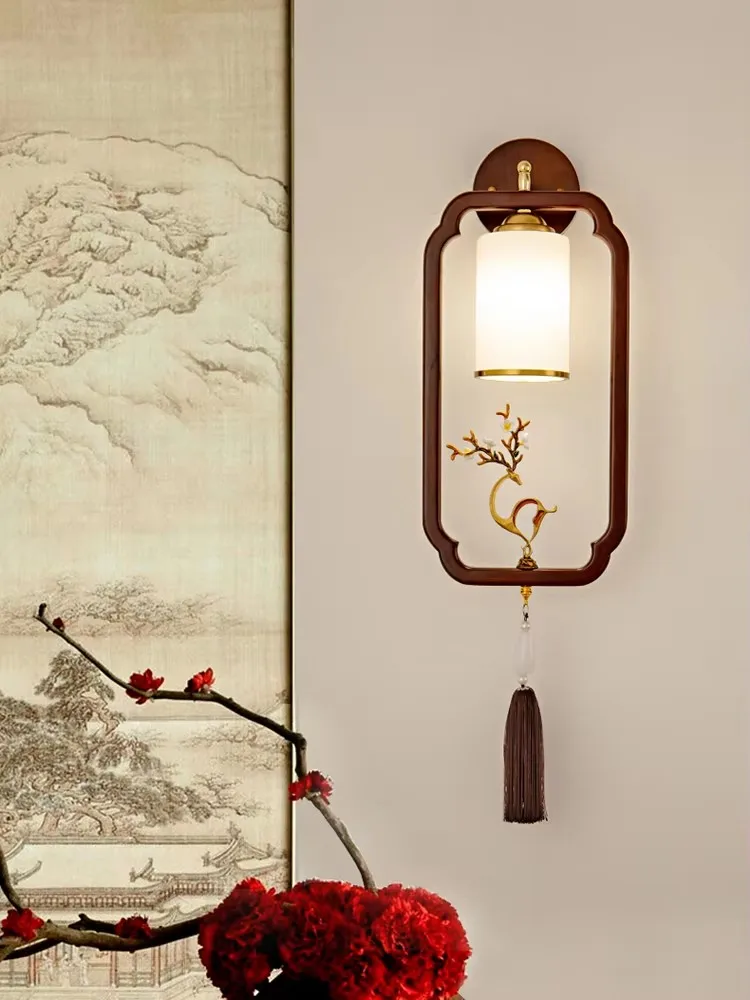 creative-new-chinese-wall-light-fulu-zen-living-room-corridor-tea-wall-lamp-solid-wood-bedroom-bedhead-lamp