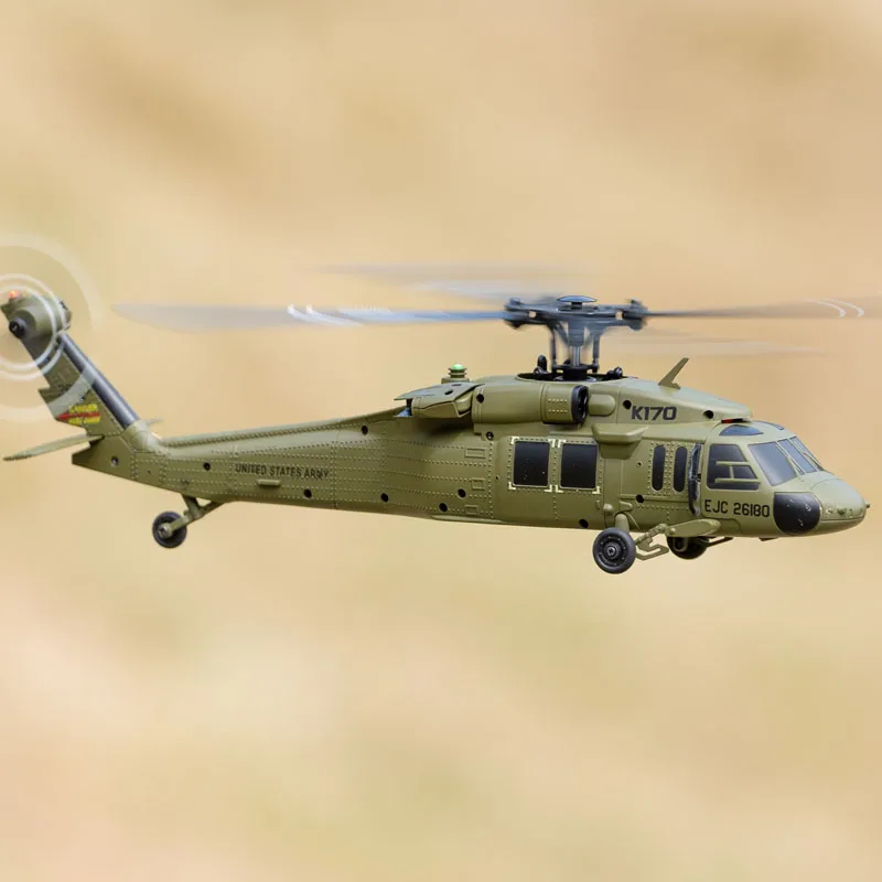 Modello drone elicottero da combattimento telecomandato Black Hawk UH60l versione brushless simulazione Giocattolo regalo per bambini Weili K170