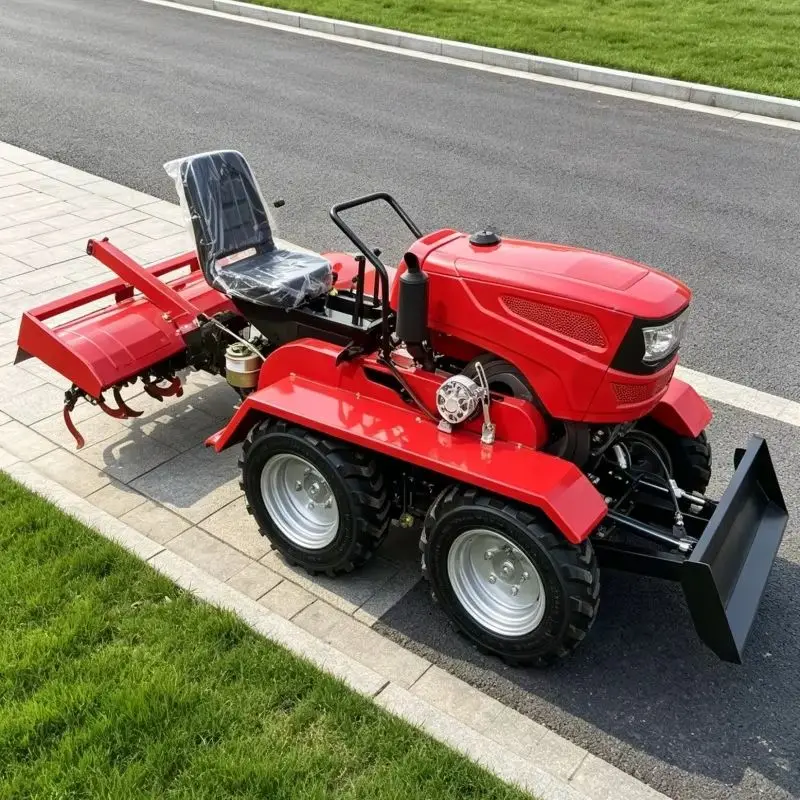 Customized Four-wheel cultivator, wheeled rotary tiller seeding agricultural equipment, hot-selling wheeled rotary tiller