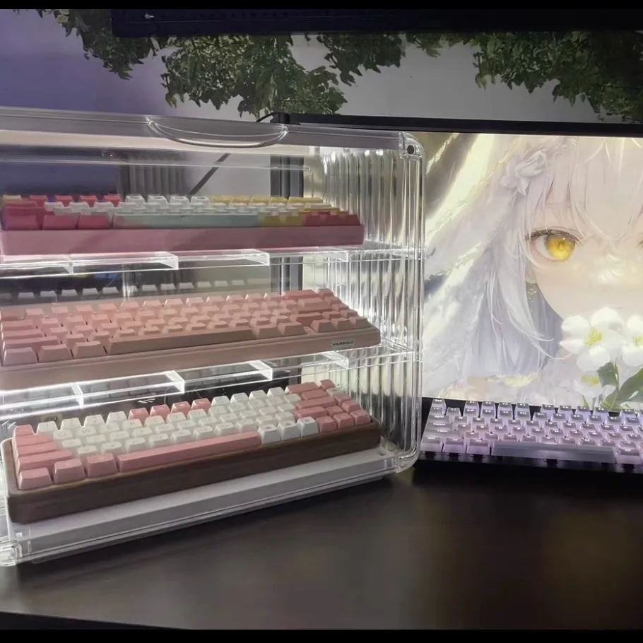 

Transparent Keyboard Mouse Camera Storage Box Display Case Desktop Organizer Ra Clear Plastic Acrylic Coverable Staable