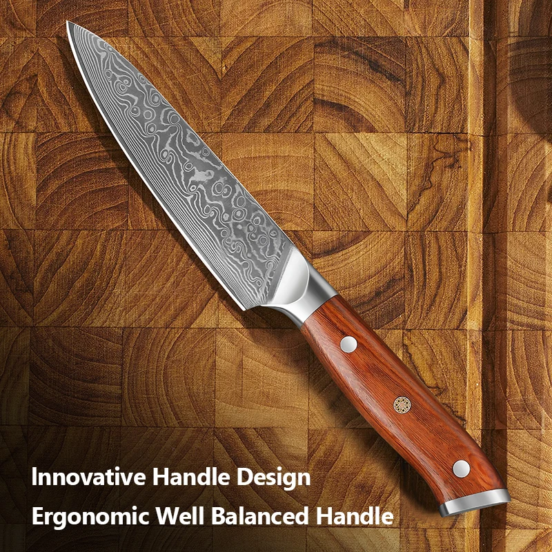 67 Layer Damascus Steel Super Sharp Chef Knife 5 inch Utility Knife Premium Kitchen Sharp Fruit Knife Kitchen Cooking Tools