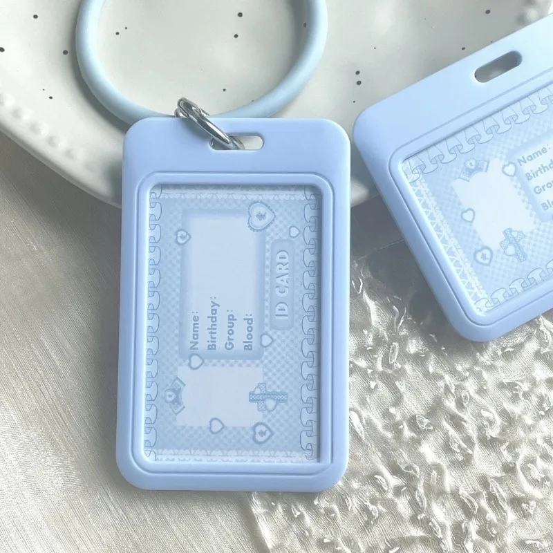 Kawaii Anti-Lost Armband Schlüsselanhänger Anhänger Niedlicher blauer Kartenhalter Kunststoff Lanyard Kartenhalter für Mädchen – Detail 4