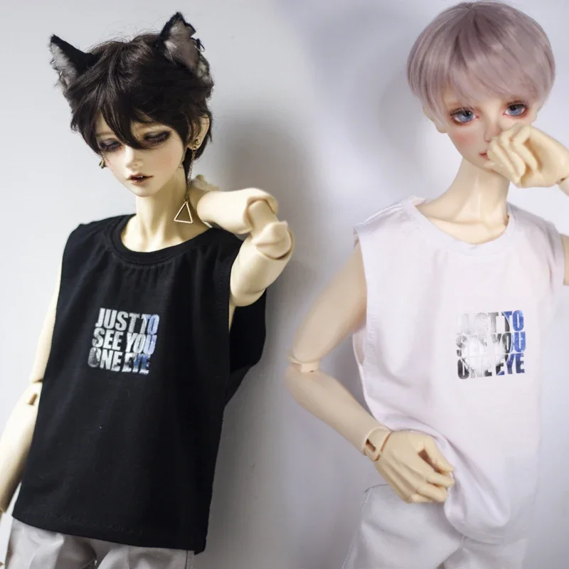 （Customize 30 Days） 1/4 MSD 1/3 SD10 girl Uncle SSDF POPO68 ID75 SD BJD MSD doll clothes Printed sleeveless vest 1pcs