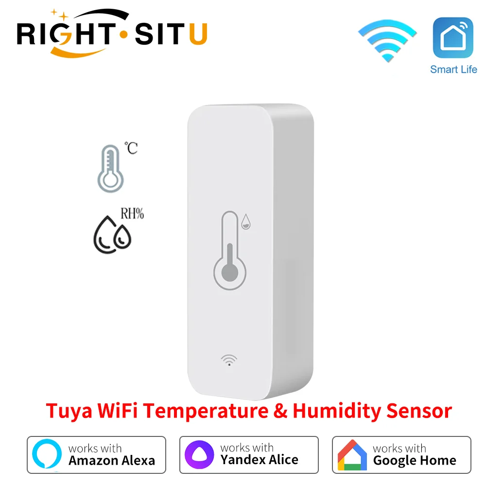 Tuya WiFi Temperature Humidity Sensor Smart Sensor APP Remote Control Thermometer Hygrometer workwith Yandex SmartLife Alexa