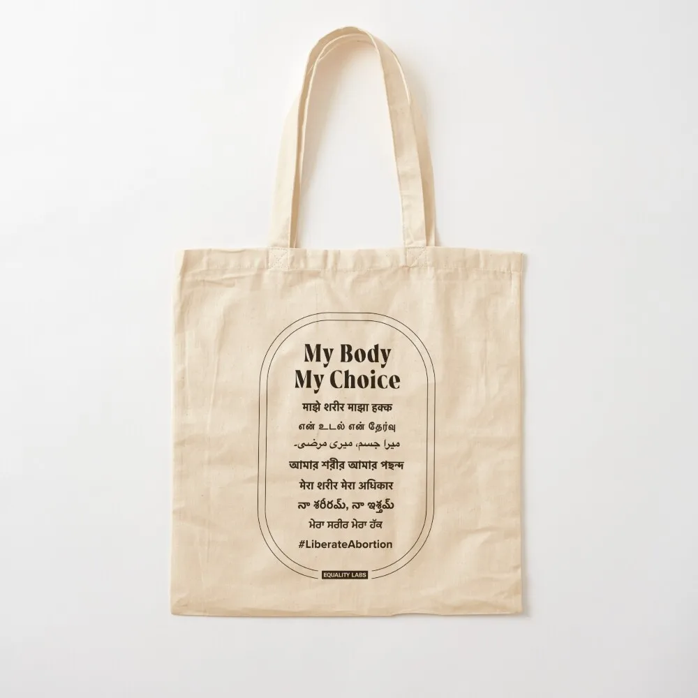 My Body My Choice Tote Bag tote bags men large bag cloth reusable grocery