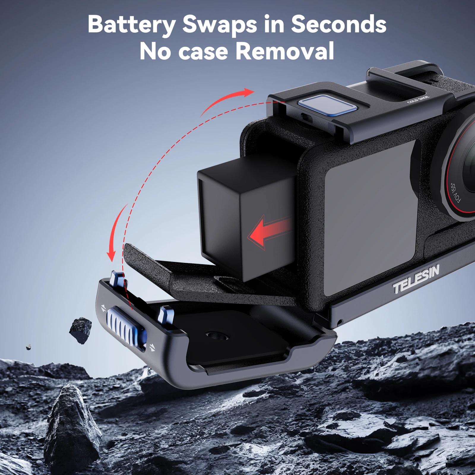 TELESIN กรอบอลูมิเนียมสําหรับ DJI OSMO Action 3 4 5Pro Double Clod รองเท้าเปลือกป้องกันสําหรับ DJI Action 3 4 5pro