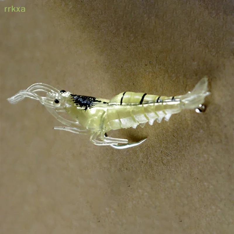 1 Pc Outdoor Fishing Artificial 1.3g4cm Soft Worm Shrimp Imitation Road Runner Bait Bionic Soft Hook Shrimp Fishing Fake Bait