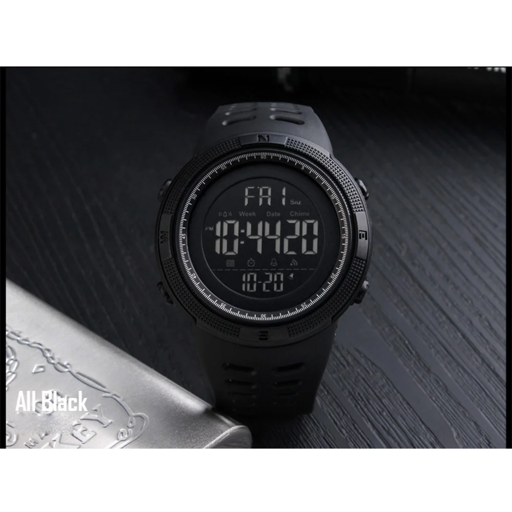 

Fashion Men's Watch Digital Sports Watches Waterproof EL Light Night Student Outdoor 50M Black Analog Quartz Movement Round Dial