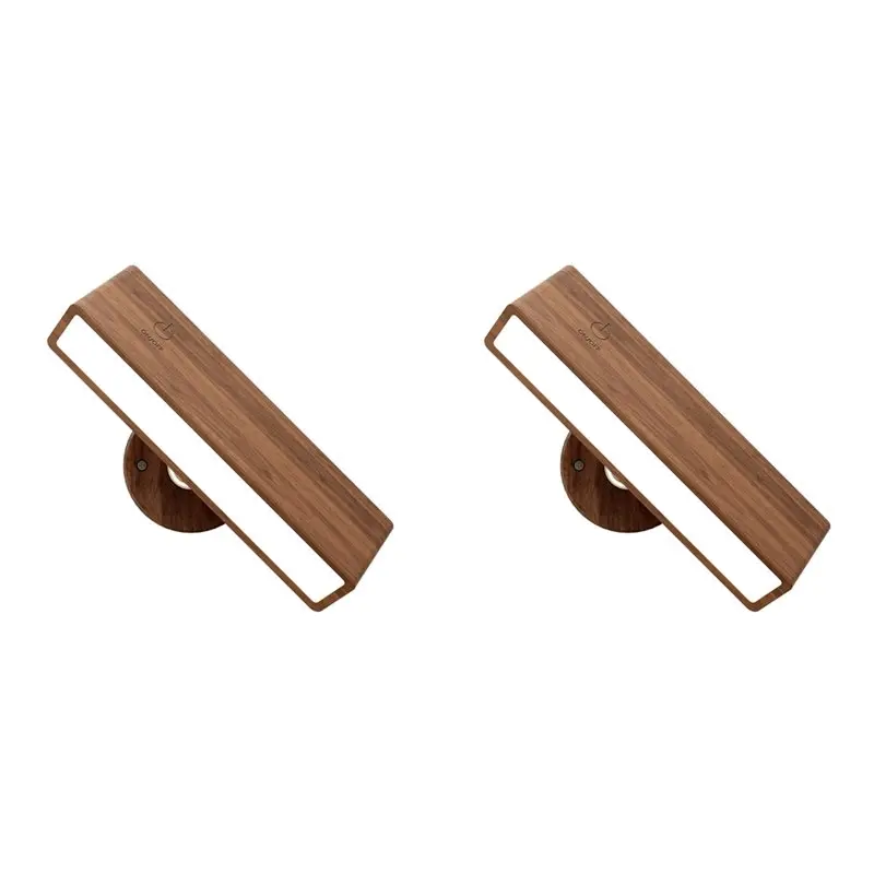 

AA51 2X Перезаряжаемый настенный светильник с регулируемой яркостью, деревянный настенный светильник, беспроводной настенный светильник для спальни с 3 цветовыми температурами