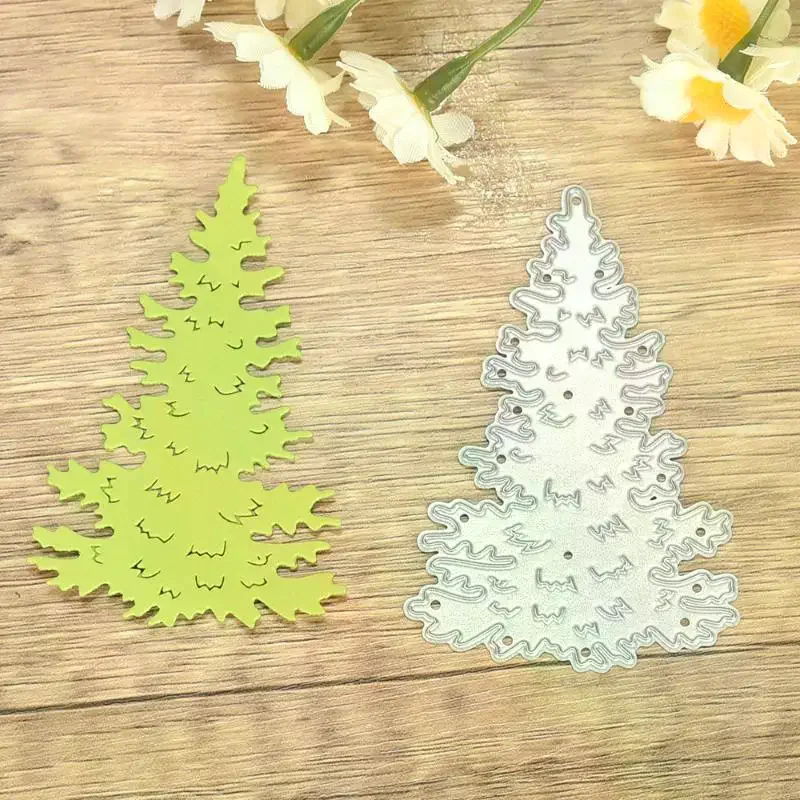 1/2/4Pcs Paper Album Knife Embossing Decor Christmas Trees DIY Metal Cutting Dies Stencil Scrapbooking Card Stamp Craft Mould