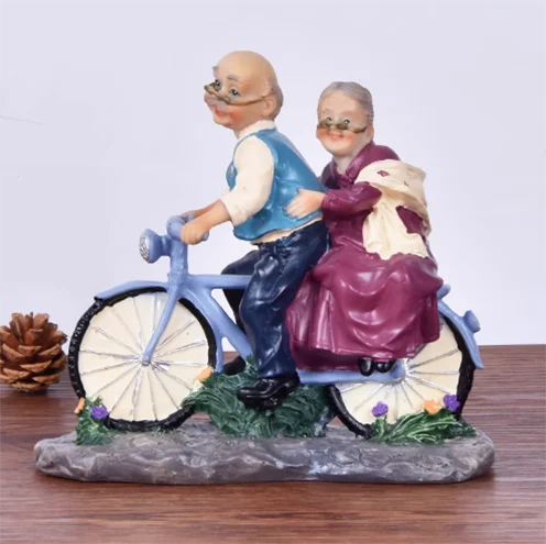Modern Reading Eating Cycling Swinging Grandparents Resin