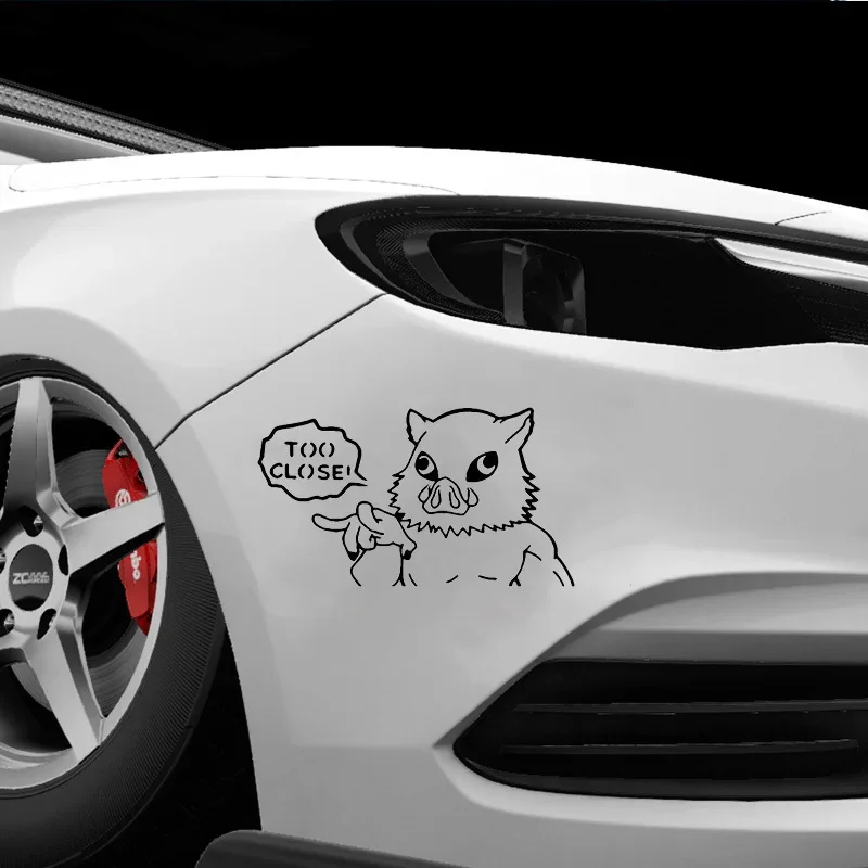 قريبة جدا تحذير شيطان القاتل أنيمي سيارة ملصق السيارات الجسم الوفير نافذة دراجة نارية محمول جدار الفينيل فيلم ملصق مائي اكسسوارات السيارات