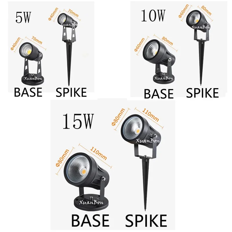 Waterproof Outdoor Garden Lawn Lamps 220V 110V 12V 10W 15W LED Lawn Light Spike Bulb Tuinverlichting Outdoor Lighting for garden