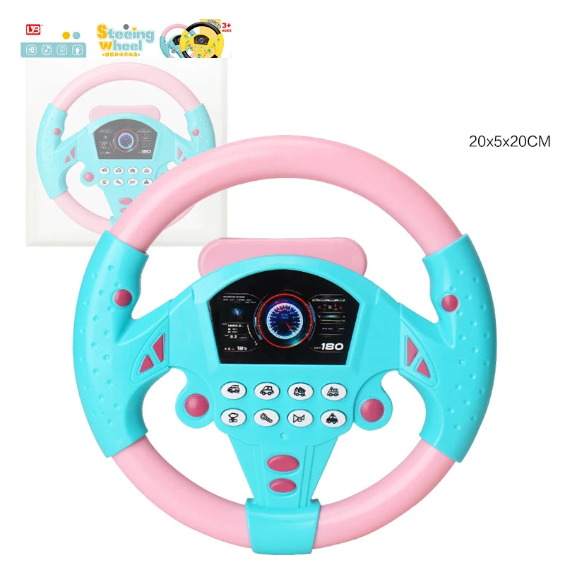 Creative Simulation Car Co-pilot Steering Wheel Toys With Suction Cups Large 360 ° Rotating Steering Wheel With Music Kids Toys