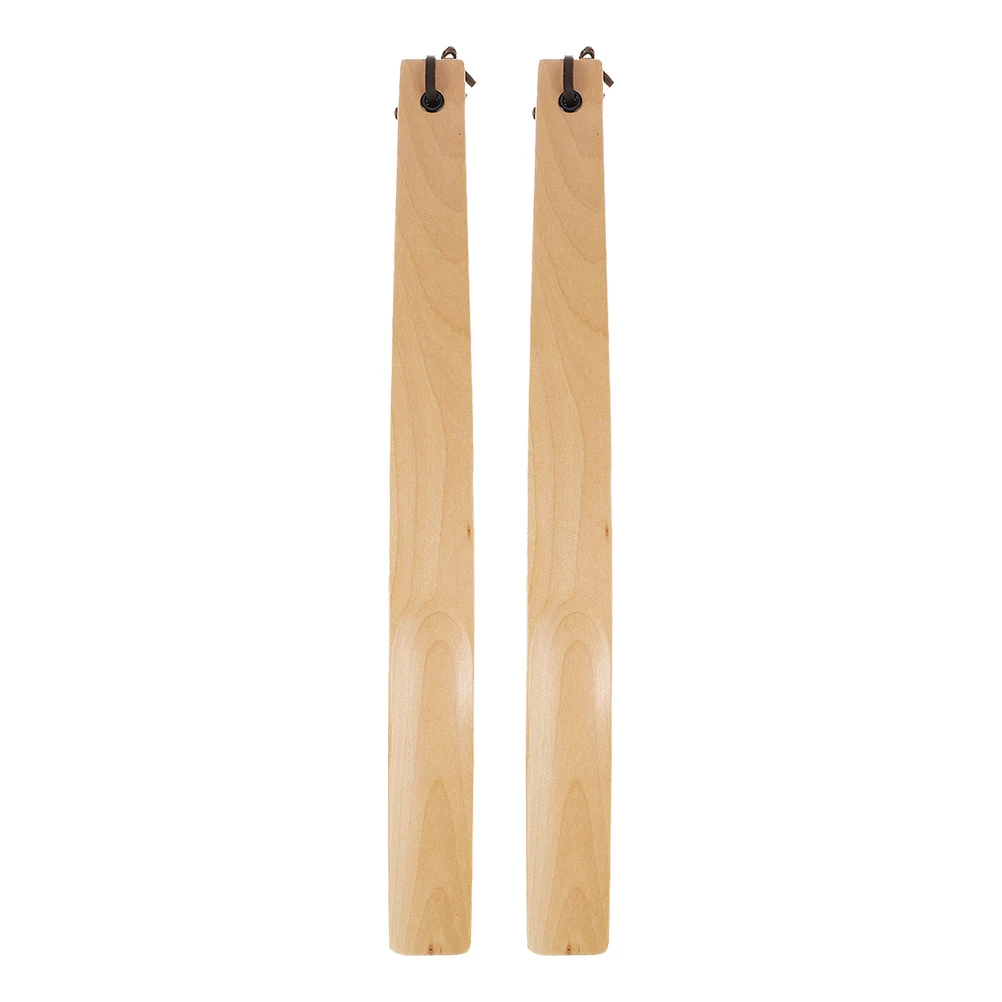 

2Pcs Long Wooden Shoehorns for Home Use Lightweight Portable Shoes Accessories with Smooth Surface Excellent Process