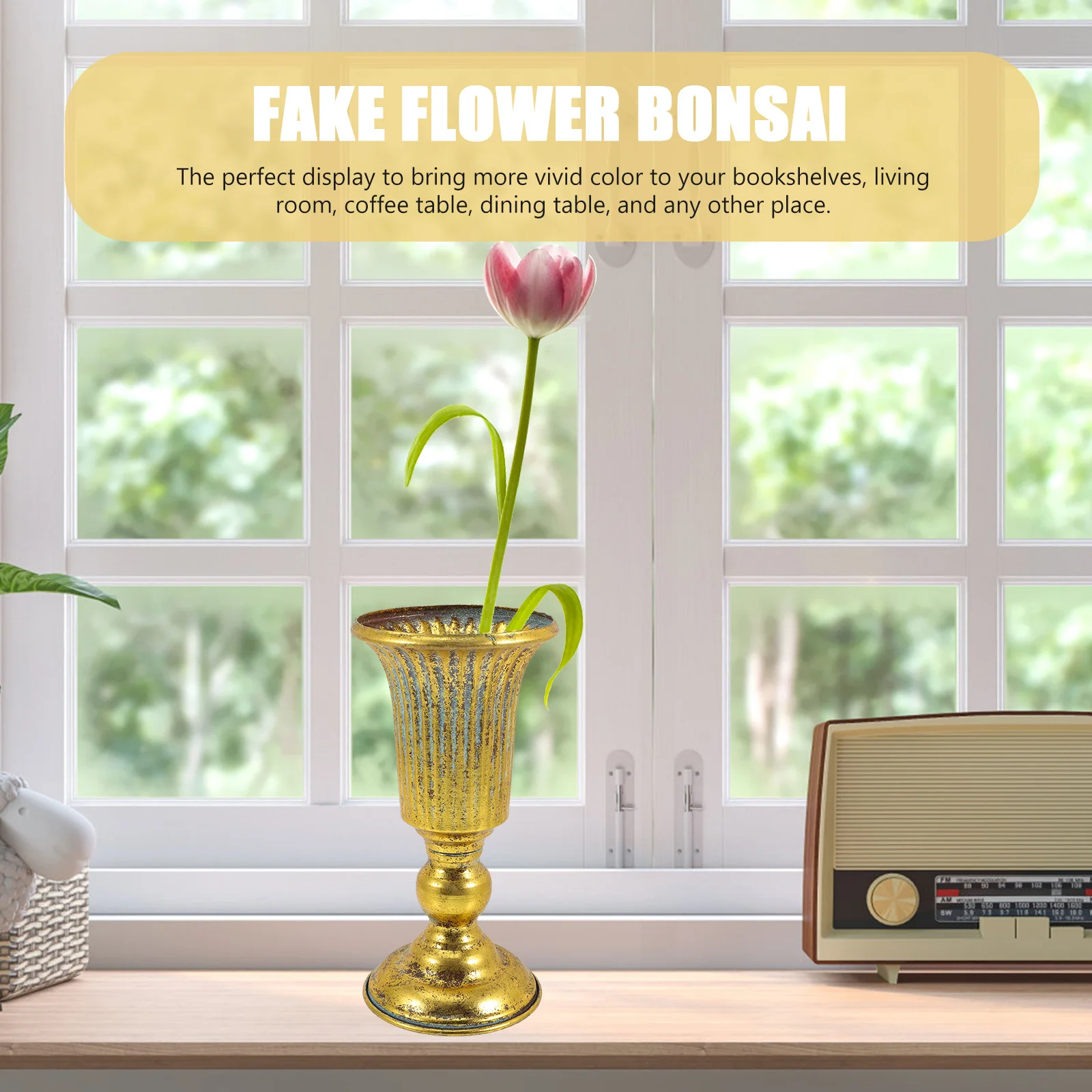 

Golden Metal Vase Small Simple Design Decorative Flower Vase For Home Office Desk Modern Vintage Centerpiece Rustic