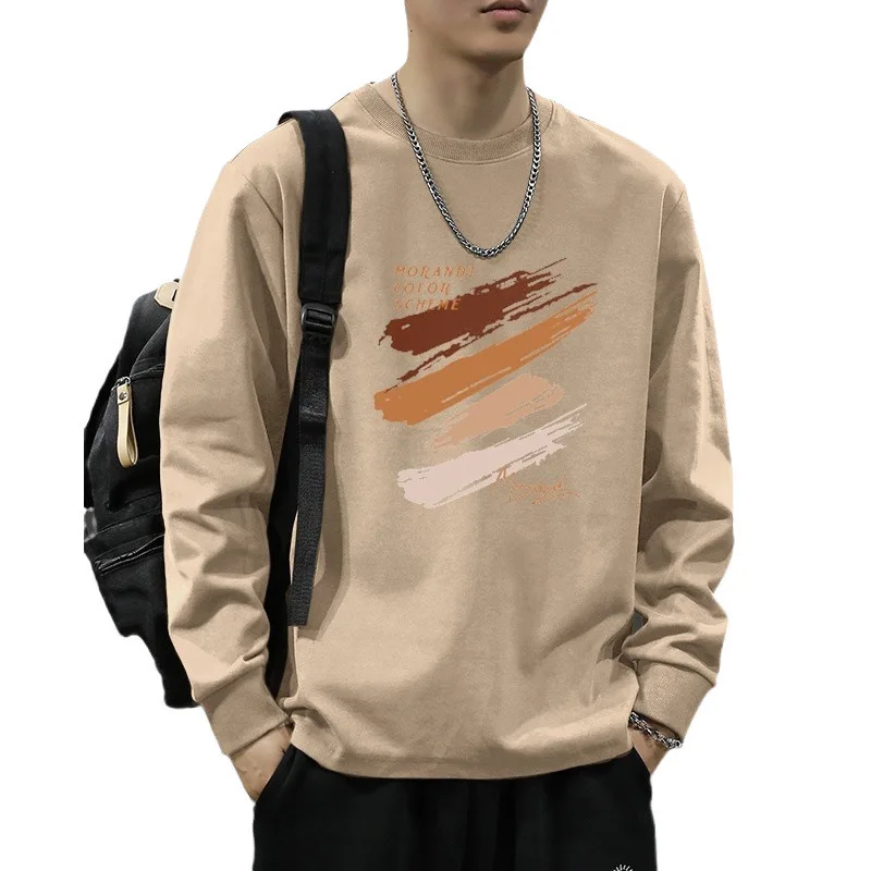 

Long-sleeved T-shirt Men's 2026 Spring New Casual Loose Bottoming Shirt with Fashionable Pattern